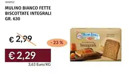 Prezzemolo e Vitale Mulino bianco fette biscottate integrali offerta