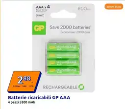 Action Batterie ricaricabili GP AAA 4 pezzi offerta