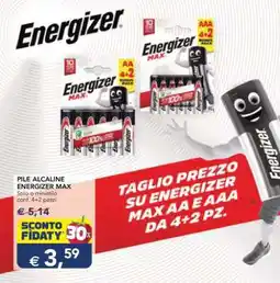 Esselunga PILE ALCALINE ENERGIZER MAX offerta