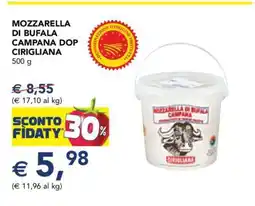 Esselunga Mozzarella di Bufala Campana DOP Cirigliana offerta