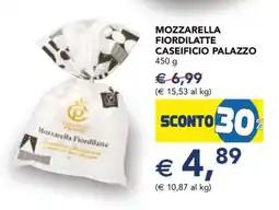 Esselunga MOZZARELLA FIORDI LATTE CASEIFICIO PALAZZO offerta