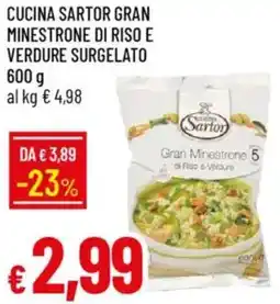 Galassia Cucina sartor gran minestrone di riso e verdure surgelato offerta
