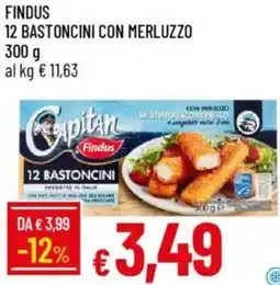 Galassia Findus 12 bastoncini con merluzzo offerta
