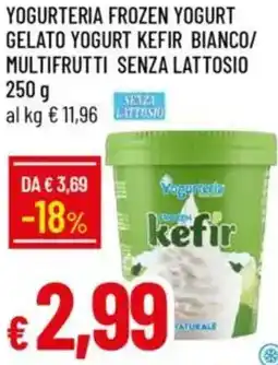 Galassia Yogurteria frozen yogurt gelato yogurt kefir bianco/multifrutti senza lattosio offerta