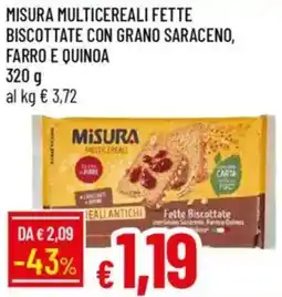 Galassia Misura multicereali fette biscottate con grano saraceno, farro e quinoa offerta