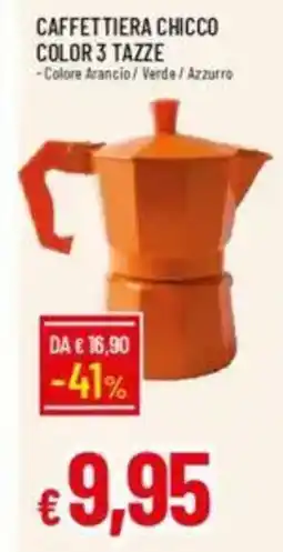 Galassia Caffettiera chicco color 3 tazze offerta