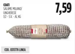 Carico Cash & Carry Coati salame milano/ ungherese 1/2 - s.v. offerta