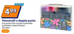 Action Pennarelli a doppia punta 60 colori offerta