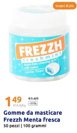 Action Gomme da masticare Frezzh Menta fresca pezzi | grammi offerta