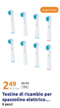 Action Testine di ricambio per spazzolino elettrico pezzi offerta