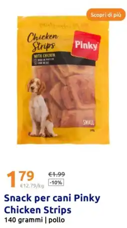 Action Snack per cani Pinky Chicken Strips grammi pollo offerta