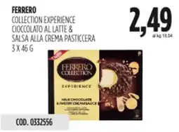 Carico Cash & Carry Ferrero collection experience cioccolato al latte & salsa alla crema pasticcera offerta