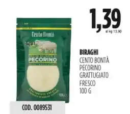 Carico Cash & Carry Biraghi cento bontà pecorino grattugiato fresco offerta