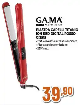 Ipercoop GA.MA PIASTRA CAPELLI TITANIO ION RED DIGITAL ROSSO G12515 offerta