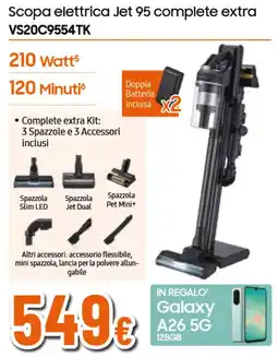 Ipercoop SAMSUNG Scopa elettrica Jet 95 complete extra VS20C9554TK offerta