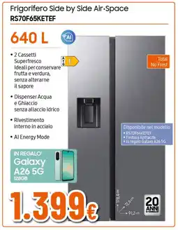Ipercoop SAMSUNG Frigorifero Side by Side Air Space RS70F65KETEF offerta