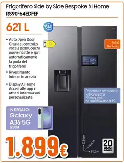 Ipercoop SAMSUNG Frigorifero Side by Side Bespoke Al Home RS90F64EDFEF offerta