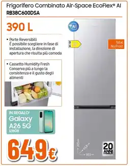 Ipercoop SAMSUNG Frigorifero Combinato Air-Space EcoFlex Al RB38C600DSA offerta