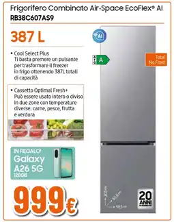 Ipercoop SAMSUNG Frigorifero Combinato Air-Space EcoFlex Al RB38C607AS9 offerta