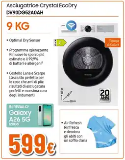 Ipercoop SAMSUNG Asciugatrice Crystal EcoDry DV90DG52A0AH offerta