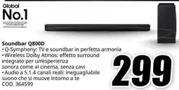 MediaWorld SAMSUNG Soundbar Q800D offerta