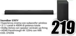 MediaWorld LG Soundbar S70TY offerta