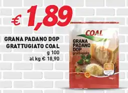 Supermercato Coal Grana padano dop grattugiato COAL offerta