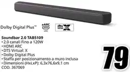 MediaWorld PHILIPS Soundbar 2.0 TAB5109 offerta