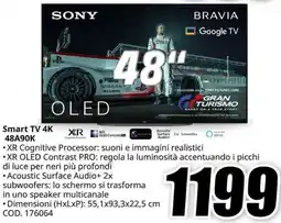 MediaWorld SONY Smart TV 4K 48A90K offerta