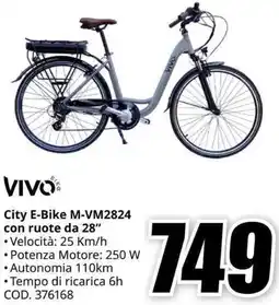 MediaWorld VIVO City E-Bike M-VM2824 con ruote da 28" offerta