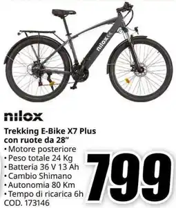 MediaWorld nilox Trekking E-Bike X7 Plus con ruote da 28" offerta