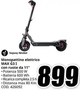 MediaWorld Segway-Ninebot Monopattino elettrico MAX G3 I con ruote da 11" offerta
