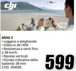 MediaWorld dji MINI 3 offerta