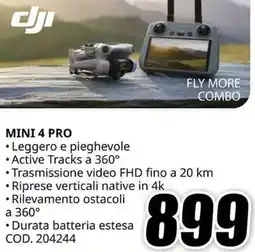 MediaWorld dji MINI 4 PRO offerta