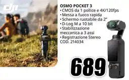 MediaWorld dji OSMO POCKET 3 offerta
