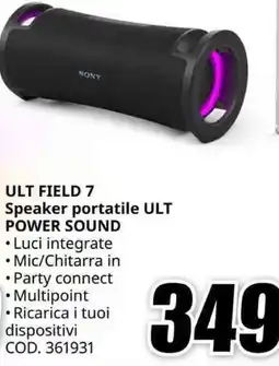 MediaWorld SONY ULT FIELD 7 Speaker portatile ULT POWER SOUND offerta