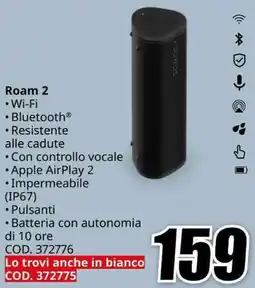 MediaWorld SONOS Speaker portatili di ultima generazione Roam 2 offerta