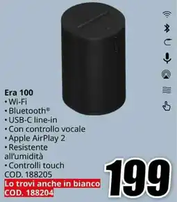 MediaWorld SONOS Speaker portatili di ultima generazione Era 100 offerta