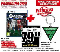 MediaWorld FC26 PS5 und PORTACHIAVI EA SPORTS FC offerta