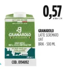 Carico Cash & Carry Granarolo latte scremato uht brik offerta