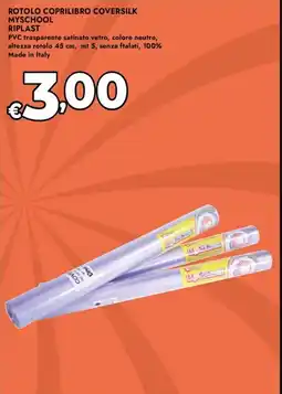 Bennet Rotolo coprilibro coversilk myschool RIPLAST offerta