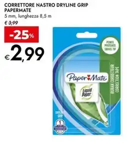 Bennet Correttore nastro dryline grip PAPERMATE offerta
