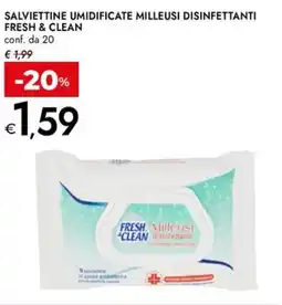 Bennet Salviettine umidificate milleusi disinfettanti FRESH & CLEAN offerta