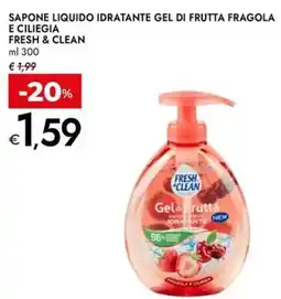 Bennet Sapone liquido idratante gel di frutta fragola e ciliegia FRESH & CLEAN offerta
