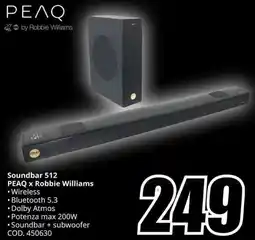 MediaWorld Soundbar 512 PEAQ x Robbie Williams offerta