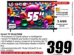 MediaWorld LG Smart TV 55UA75006 offerta
