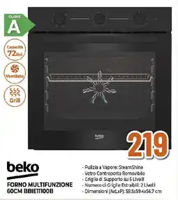 Ipercoop beko FORNO MULTIFUNZIONE 60CM BBIE11100B offerta