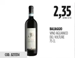 Carico Cash & Carry Baliaggio vino aglianico del vulture offerta