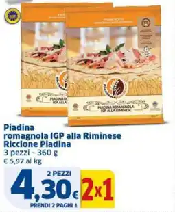 Sigma Piadina romagnola IGP alla Riminese Riccione Piadina offerta