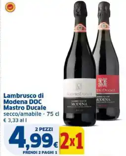 Sigma Lambrusco di Modena DOC Mastro Ducale offerta